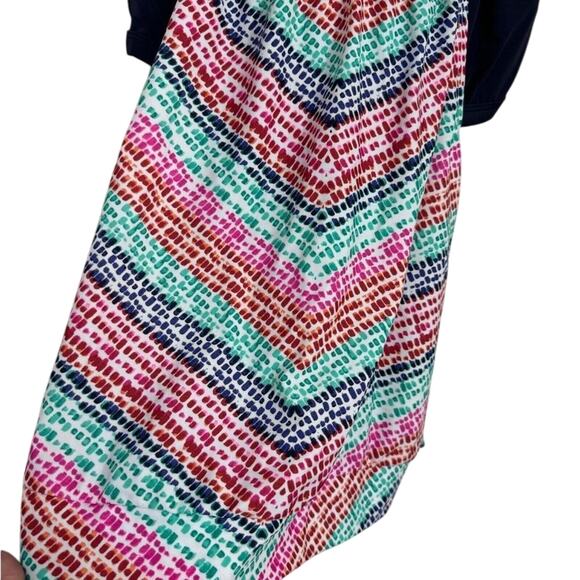 Athleta Moxie Tankini Swim Top Women’s 34 B/C Multicolor Pink Blue Blouson - Picture 2 of 7